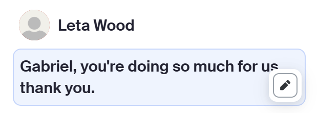 Message from Leta Wood