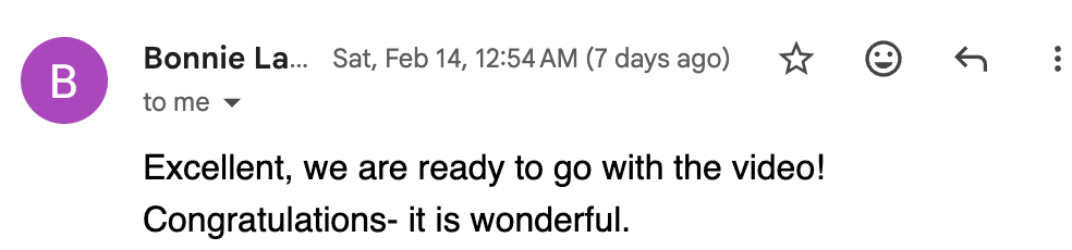 Message from Bonnie Lappin